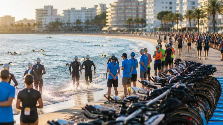 Arcadi Sala y Lucía Gracia se imponen en el Ibiza Sprint Triathlon y la prueba bate otro récord